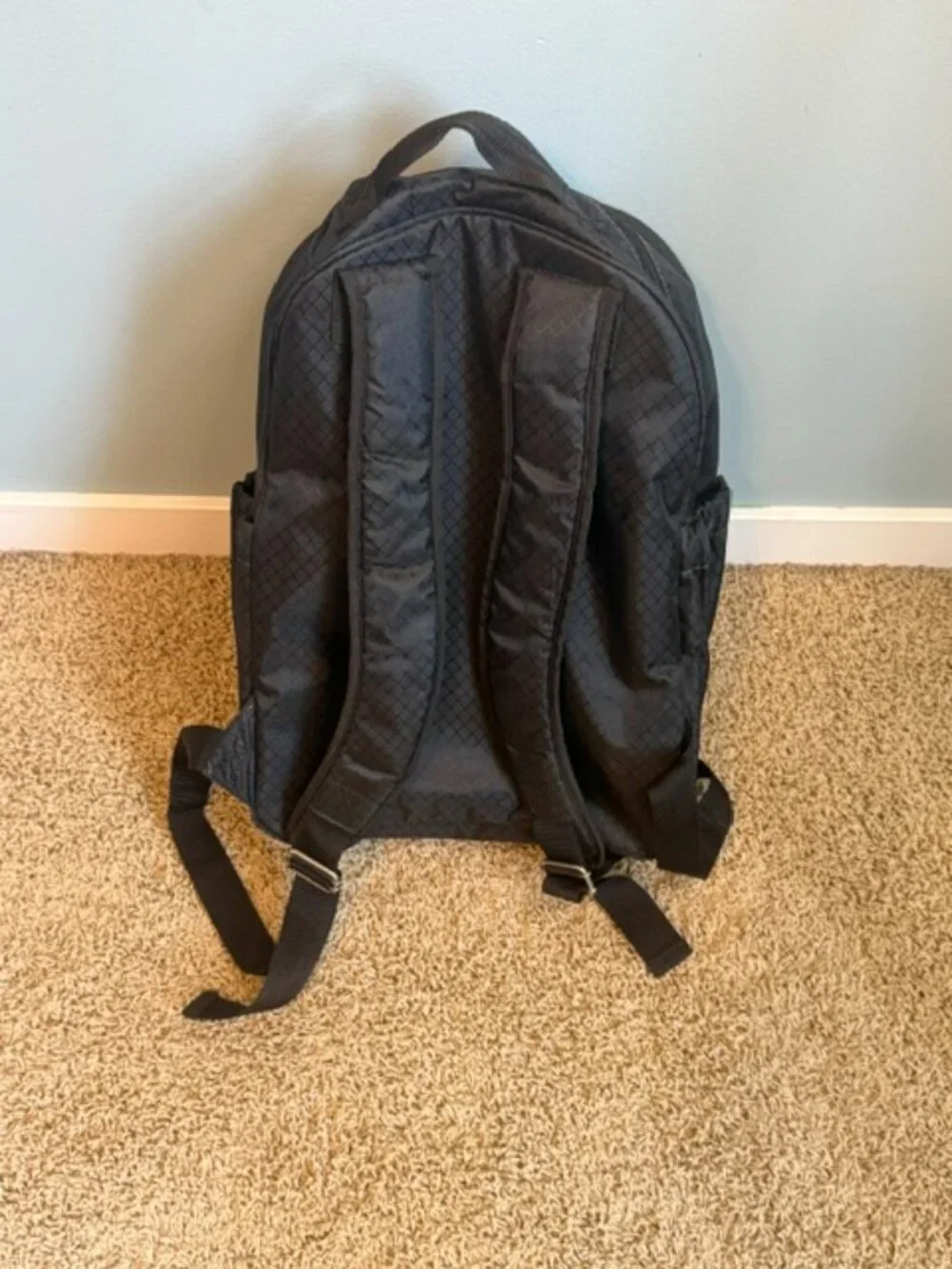 Thirty-One Black Diamond Quilted Deluxe Backpack